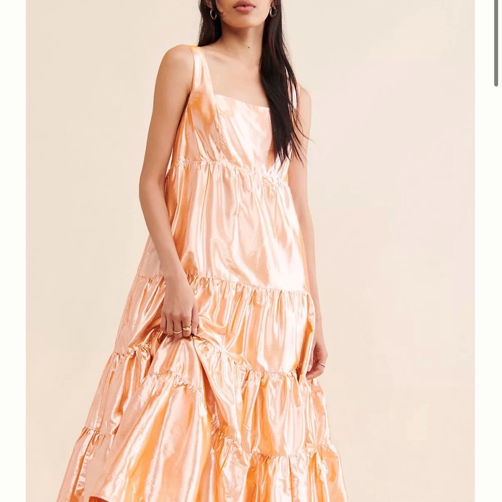 Free people Let me be maxi tiered shimmer dress - Picture 4 of 6